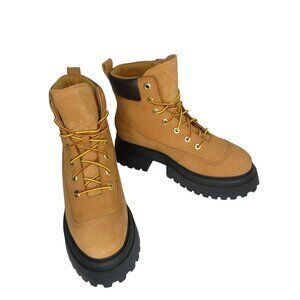 AUTHENTIC Timberland Leather Sky Wheat Nubuck 6in Lace Up Platform Boots